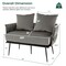 Costway Modern Loveseat Sofa Upholstered Dutch Velvet Couch with Woven Back & Arms Green/Grey